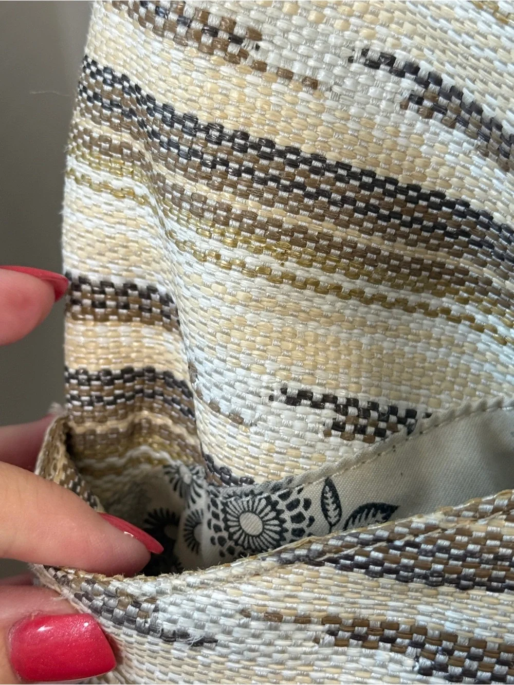 Pistil Woven Stripe Crossbody Bag Boho Canvas Vegan Leather